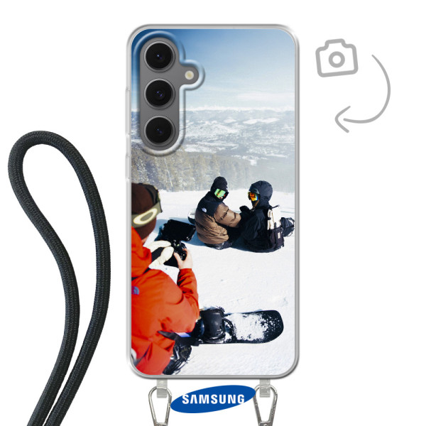 Funda de teléfono con cable para Samsung Galaxy S24 FE