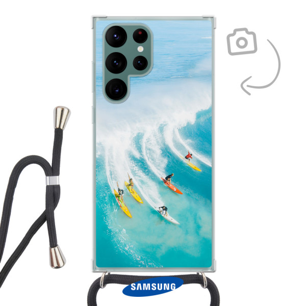Funda de teléfono con cable para Samsung Galaxy S22 Ultra