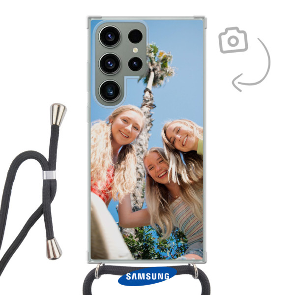 Funda de teléfono con cable para Samsung Galaxy S23 Ultra
